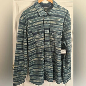 NWT Eddie Bauer Chutes Long Sleeve Fleece Button Down Men Size Tall Extra Large